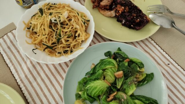 芽キャベツのオイスターソース炒め